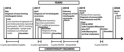 Case Report: Cytoreductive Surgery and HIPEC Associated With Liver Electrochemotherapy in a Cholangiocarcinoma Patient With Peritoneal Carcinomatosis and Liver Metastasis Case Report